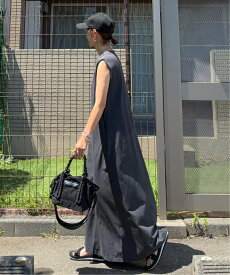 【SALE／43%OFF】notch. [高身長さんサイズ有]オーバーサイズノースリーブワンピース ノッチ ワンピース・ドレス ワンピース ブルー ブラック
