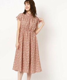 【SALE／50%OFF】LAURA ASHLEY 【同柄アイテムあり/洗える】 袖フリル ソーレイペイズリー柄 ワンピース ローラ アシュレイ ワンピース・ドレス その他のワンピース・ドレス ブラウン ネイビー【送料無料】