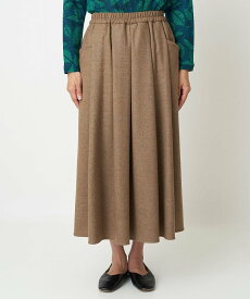 【SALE／50%OFF】GIANNI LO GIUDICE [日本製]NEWOOLカシミアツイルスカート ジャンニロジュディーチェ スカート その他のスカート ベージュ ブラウン【送料無料】