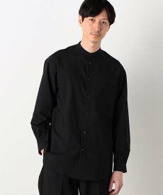 【SALE／10%OFF】COMME CA ISM 【セットアップ対応】 ウォッシャブル ウールライク 羽織 バンドカラーシャツ コムサイズム トップス シャツ・ブラウス ブラック ホワイト ブラウン【送料無料】