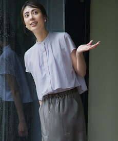 【SALE／20%OFF】23区 L 【撥水加工/洗える】シアーナイロンツイル レイヤード ブラウス ニジュウサンク トップス シャツ・ブラウス パープル ホワイト ブラック【送料無料】