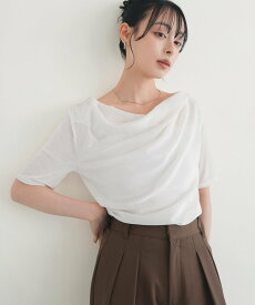 LIAN シアーベロアドレープトップス リアン トップス カットソー・Tシャツ グレー ホワイト ブラウン ブラック【送料無料】