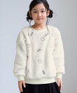 【KIDS/キッズ】リボン*ハート刺繍ボアプルオーバー