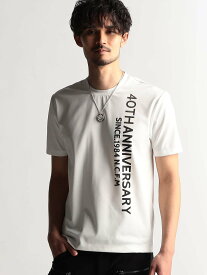 NICOLE CLUB FOR MEN 40周年記念ロゴプリント半袖Tシャツ ニコル トップス カットソー・Tシャツ ホワイト ブラック【送料無料】