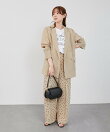 リネンライクスラブドットタックパンツ