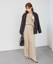 リネンライクスラブドットタックパンツ
