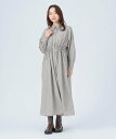 【SALE／30%OFF】BEAMS HEART WOMEN 【4/2新規値下げ】ウエスト ドロスト チェック シャツワンピース 26SS ウォッシャブル ビームス ハート ワンピース・ドレス シャツワンピース グリーン ベージュ【送料無料】