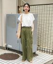 フレンチスリーブTシャツ/ タック入りTシャツ
