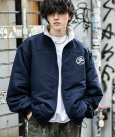 【SALE／27%OFF】Rocky Monroe 【新色追加】2Wayリバーシブル オーバーサイズスタンドネックボアブルゾン ロッキーモンロー ジャケット・アウター ブルゾン・ジャンパー ブラック ブラウン ワインレッド ホワイト グレー ベージュ ネイビー【送料無料】