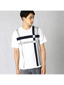 【SALE／50%OFF】COMME CA MEN ニット天竺コンビ クルーネックカットソー コムサメン カットソー Tシャツ ホワイト グレー ネイビー【送料無料】