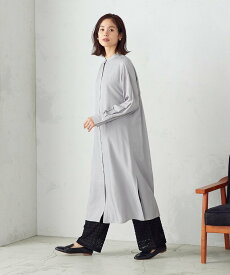 【SALE／55%OFF】COMME CA ISM バンドカラーワンピース コムサイズム ワンピース・ドレス シャツワンピース グレー【送料無料】