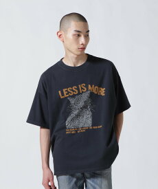 B'2nd REMI RELIEF(レミレリーフ)LW加工20/-別注天竺BIGサイズT(LESS IS MORE CAT) ビーセカンド トップス カットソー・Tシャツ ピンク ブラック【送料無料】