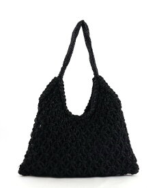 【SALE／40%OFF】COOCO ラメ糸太編サンカクトートバッグ/A4対応 プードゥードゥー バッグ かごバッグ ゴールド シルバー ブラック【送料無料】