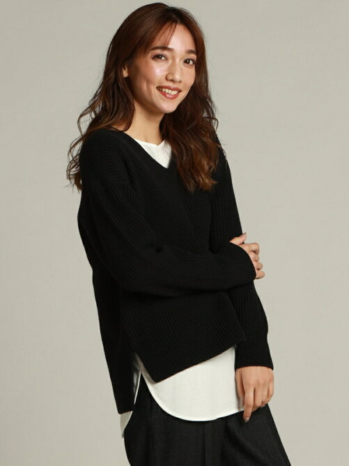 Laf 大きいサイズ カットソーインナー付き Diding Vネックニット Rakuten Fashion 楽天ファッション 旧楽天ブランドアベニュー Bz9865