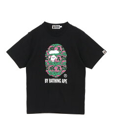 A BATHING APE GRAFFITI PATTERN BY BATHING APE TEE ア ベイシング エイプ トップス カットソー・Tシャツ ブラック ホワイト【送料無料】