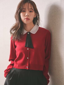 CELFORD 【限定カラーあり】デタッチャブル総針カーディガン セルフォード トップス ニット レッド ブラック【送料無料】