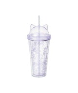 Francfranc キャット プラスチックタンブラー パープル フランフラン 食器・調理器具・キッチン用品 グラ…