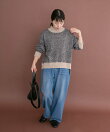 モールミックスハイネックニット