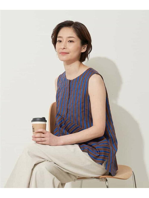 Georges Rech ストライプノースリーブブラウス Rakuten Fashion 楽天ファッション 旧楽天ブランドアベニュー Ax66
