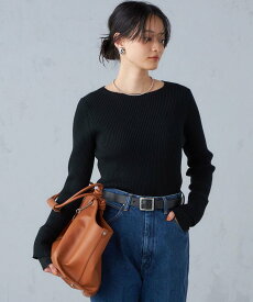 【SALE／40%OFF】SHIPS WOMEN ＜手洗い可能＞ウォッシャブル リブ 袖口 デザイン ニット ◇ シップス トップス ニット ブラック グレー ブラウン ブルー【送料無料】