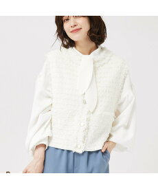 【SALE／30%OFF】abahouse mavie ツィードニットベスト アバハウス マヴィ トップス その他のトップス ホワイト ネイビー【送料無料】