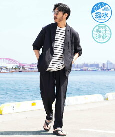 【SALE／37%OFF】JIGGYS SHOP SELECT 【セットアップ】 撥水 リネンライク カジュアルスーツ 上下セット 26SS ジギーズショップ ジャケット・アウター テーラードジャケット・ブレザー グレー ブラック【送料無料】