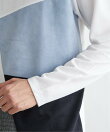 【親子コーデ】ブロックスチェックスエード切り替えロンT