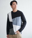 【親子コーデ】ブロックスチェックスエード切り替えロンT