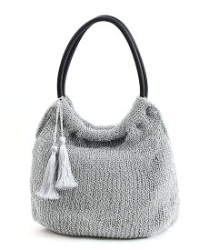 【SALE／30%OFF】COOCO メタリックコード編トートバッグ プードゥードゥー バッグ かごバッグ ブラック ベージュ シルバー