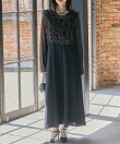Ranan/(W)<3点セット>チュールフリルベストフレアワンピース