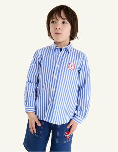 Maison Kitsune MK×BONPOINT TANGUI STRIPED SHIRT ���]�� �L�c�l �g�b�v�X �V���c�E�u���E�X �u���[�y���������z