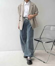 ●『ウエスト総ゴム』『ストレッチ素材』『接触冷感』 イージーデニムパンツ