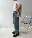 ●『ウエスト総ゴム』『ストレッチ素材』『接触冷感』 イージーデニムパンツ