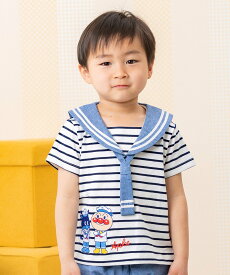 【SALE／30%OFF】ANPANMAN KIDS COLLECTION APKC/(K)アンパンマンばいきんまん刺繍ダンガリーセーラーTシャツ アンパンマンキッズコレクション トップス カットソー・Tシャツ ブルー