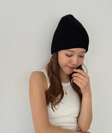 El mar El mar(エルマール) カラーリブニットCAP キャナルジーン 帽子 ニット帽・ビーニー ブラウン ブラック グレー ベージュ