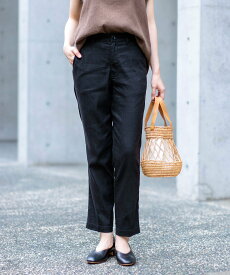 【SALE／45%OFF】D.M.G. 【リネンレーヨンストレッチトラウザー】麻｜スリムフィット｜ストレッチ｜水洗い可 ドミンゴ パンツ その他のパンツ グレー ベージュ ブラック【送料無料】
