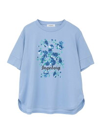 INGEBORG サマーモノトーンフラワーワンポイントpt.カットソー ピンクハウス トップス カットソー・Tシャツ ホワイト ブラック グリーン ピンク ブルー【送料無料】