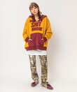 M2758 アップリケレタードバイカラーフーディー
