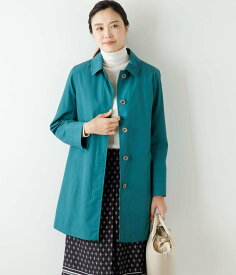 【SALE／44%OFF】NEWYORKER WOMEN 【撥水】TCオーガニックギャバ ステンカラーコート(ライナー付き) ニューヨーカー ジャケット・アウター ステンカラーコート ベージュ グリーン【送料無料】