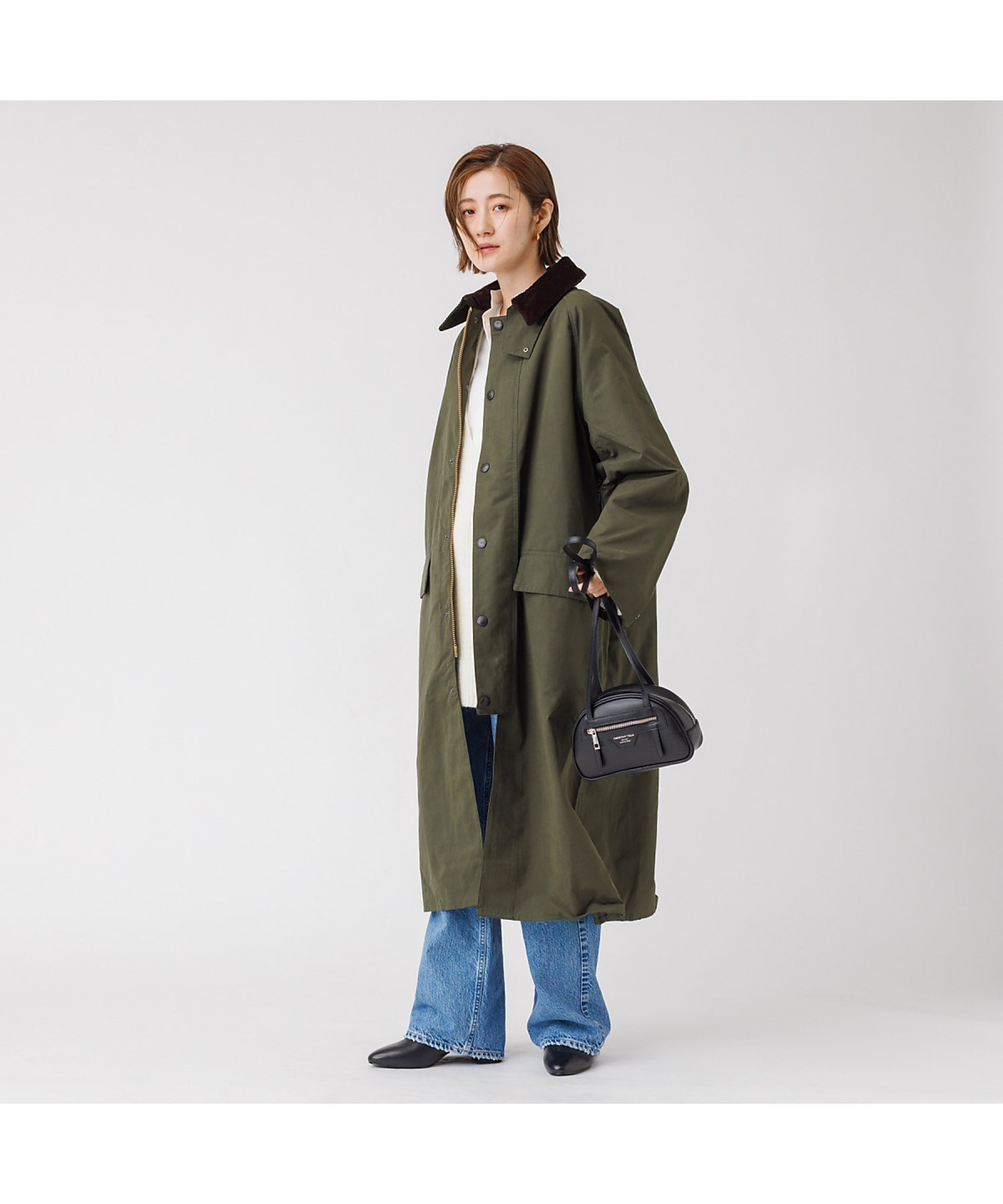 Rouge vif la cle｜【BARBOUR/バブアー】Burghley ピーチスキンロング