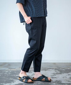 D.M.G. 【リネンコットンストレッチ レグレットベーカーパンツ】麻｜ストレッチ｜ゴム ドミンゴ パンツ その他のパンツ ベージュ グリーン ブラック【送料無料】