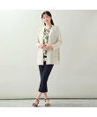 【洗える・日本製・L~4Lサイズ】シルエットフラワー チュールカットソー