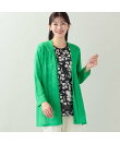 【洗える・日本製・L~4Lサイズ】シルエットフラワー チュールカットソー