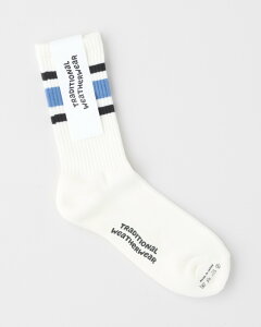 Traditional Weatherwear WAVE LOGO LINE SOCKS GTS �g���f�B�V���i���E�F�U�[�E�F�A ���܁E�M�t�g�E���̑� ���̑� �z���C�g