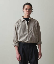 Steven Alan ＜Steven Alan＞ 60/- コンパクトヤーン ストライプ レギュラーカラー シャツ -LOOSE ビューティー＆ユース　ユナイテッドアローズ トップス シャツ・ブラウス ブラウン グレー【送料無料】