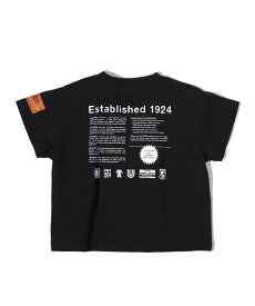 UNIVERSAL OVERALL 100周年ロゴTEE ユニバーサルオーバーオール トップス カットソー・Tシャツ ブラック ホワイト