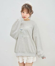 【SALE／33%OFF】INGNI 装飾リボン付ねこ裏毛トップス イング トップス スウェット・トレーナー グレー ピンク