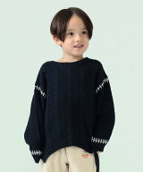 BEAMS mini ケーブルニットプルオーバー 2026FW (90~150cm)学校 通園 カジュアル 公園 ビームス ミニ ト…