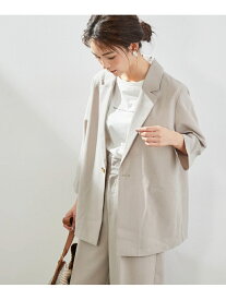 ROPE' PICNIC 【セットアップ対応】麻調シアージャケット ロペピクニック コート/ジャケット テーラードジャケット ベージュ グリーン カーキ【送料無料】