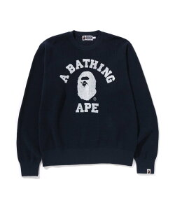 A BATHING APE COLLEGE WAFFLE CREWNECK SWEATER A xCVO GCv gbvX jbg lCr[yz